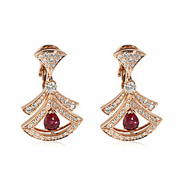 Bulgari Diva's Dream Ruby Diamond Earrings in 18k Rose Gold 1.48 CTW