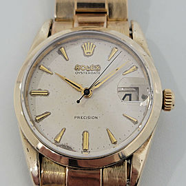 Mens Rolex Oysterdate Precision 34mm Gold-Capped Hand-Wind 1950s RJC169G