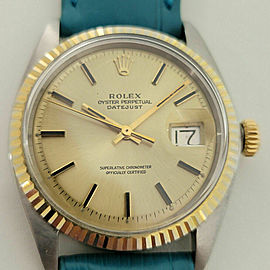 Mens Rolex Oyster Datejust 36mm 18k SS Automatic 1970s Vintage Swiss RA170