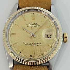 Mens Rolex Oyster Datejust 36mm 18k SS Automatic 1960s Vintage Swiss RJC133