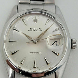 Mens Rolex Oysterdate Precision Ref 6694 34mm Hand Wind 1960s Vintage RA210