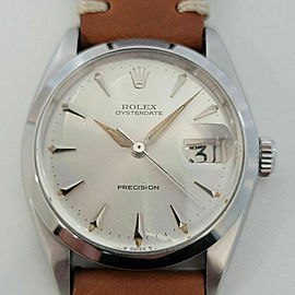 Mens Rolex Oysterdate Precision 6694 34mm Manual Wind 1960s Swiss Vintage RA222T