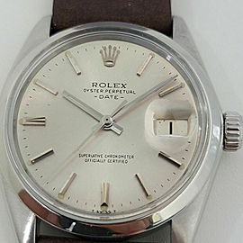 Mens Rolex Oyster Perpetual Date 1500 35mm Automatic 1960s Vintage Swiss RA199