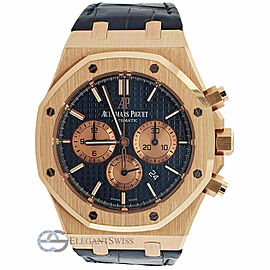 Audemars Piguet Royal Oak 41mm Chronograph Blue Dial Rose Gold Watch