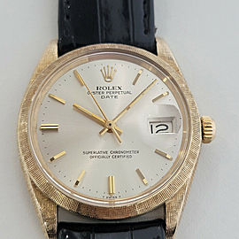 Mens Rolex Oyster Perpetual Date 35mm 14K Gold Automatic 1960s Swiss RA267