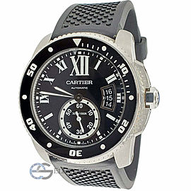 Calibre de Cartier Diver Black Roman Dial 42mm Steel Watch