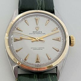 Mens Rolex Oyster Perpetual 34mm 14k SS Bubbleback Automatic 1950s RA213