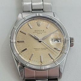 Mens Rolex Oyster Perpetual Date 1501 35mm Automatic 1960s Vintage RA187