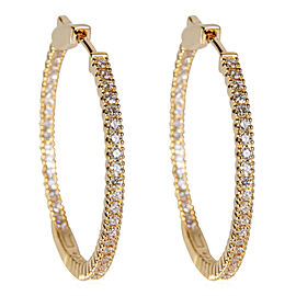 True Diamond Inside Out Hoop Earring in 18K Yellow Gold (1 CTW)