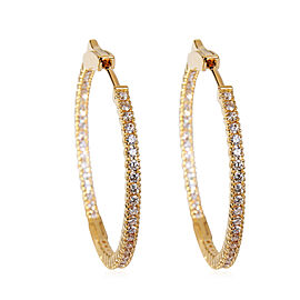 True Inside Out Diamond Hoop Earrings in 18k Yellow Gold 1.01 CTW