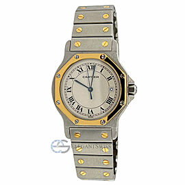 Cartier Santos 29mm Octagon Gold Steel Quartz Ladies Watch