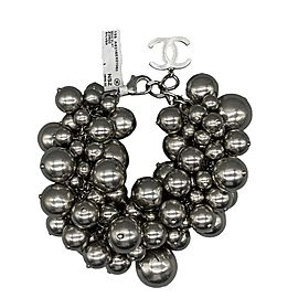 CHANEL- New - Pearl Bracelet Silver Cluster Ball Summer - B13 S CC Charm