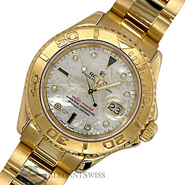 Rolex Yacht-Master 40mm White MOP Diamond Dial Yellow Gold Watch