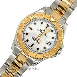 Rolex Yacht-Master Midsize 35mm White Dial Yellow Gold Steel Watch