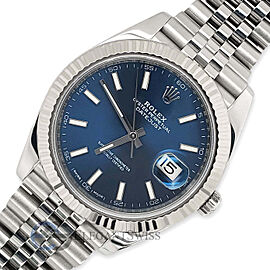 Rolex Datejust 41 Blue Dial Fluted White Gold Bezel Watch