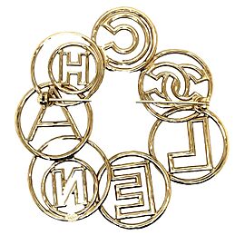 CHANEL - 17C Logo CC Multi Circle 'CHANEL' -Gold Brooch