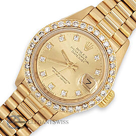 Rolex President Datejust Champagne Diamond Dial Gold