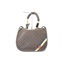 Louis Vuitton Limited Edition Initiales Amman Rope Flap 870787 Brown Monogram Mini Lin Canvas Messenger Bag