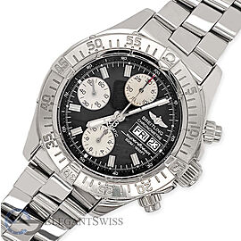 Breitling Chronograph Superocean 42MM Day-Date Black Dial Steel Watch