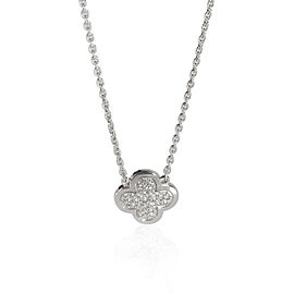 Van Cleef & Arpels Pure Alhambra Diamond Pendant in 18k White Gold 0.35 CTW