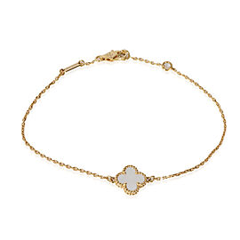 Van Cleef & Arpels Sweet Alhambra Mother Of Pearl Bracelet in 18k Yellow Gold