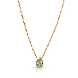 GIA Certified Fancy Yellow-Green/SI1 1.61 Ct Diamond Necklace in 14K Yellow Gold