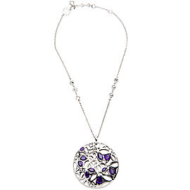 BRAND NEW Di Modolo Purple Quartz Necklace in Plated Rhodium MSRP 1275