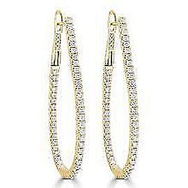 True Inside Out Diamond Hoop Earrings in 14KT Yellow Gold