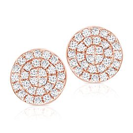 True Pave Diamond Disc Stud Earrings