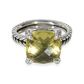 David Yurman Chatelaine Prasiolite Diamond Ring in Sterling Silver