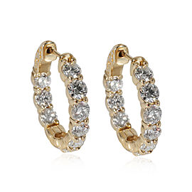 Diamond In and Out Hoops in 14K Yellow Gold