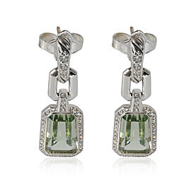 David Yurman Stax Prasiolite Diamond Earrings in Sterling Silver