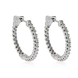 True Diamond In and Out Hoop Earrings in 14K White Gold