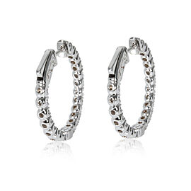 True Diamond In and Out Hoop Earrings in 14K White Gold