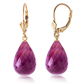 14 CTW 14K Solid Gold Loveliness Amethyst Earrings