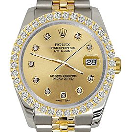 Rolex Datejust Diamond Bezel/Champagne Dial Jubilee Watch