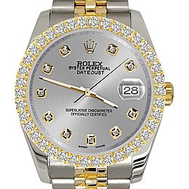 Rolex Datejust Diamond Bezel/Gray Dial Jubilee Watch