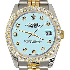 Rolex Datejust Diamond Bezel/Aqua Blue Dial Jubilee Watch