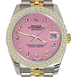 Rolex Datejust Diamond Bezel/Hot Pink Dial Jubilee Watch