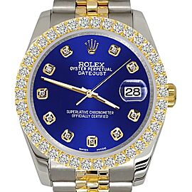 Rolex Datejust Diamond Bezel/Navy Blue Dial Jubilee Watch