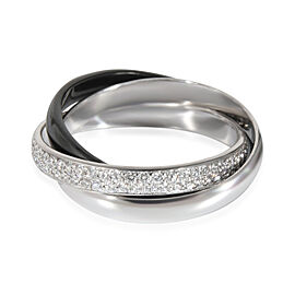 Cartier Trinity Ceramic & Diamond Ring in 18k White Gold