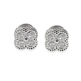 Van Cleef & Arpels Sweet Alhambra Diamond Earrings in 18k White Gold