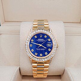 Rolex President Datejust Diamond Bezel/Lugs/Royal Blue MOP Dial Watch