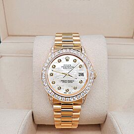 Rolex President Datejust Diamond Bezel/Lugs/White MOP Dial Watch