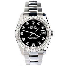 Rolex Datejust Diamond Bezel/Black Diamond Dial Steel Watch