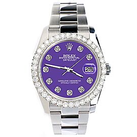 Rolex Datejust Diamond Bezel/Sangria Diamond Dial Steel Watch