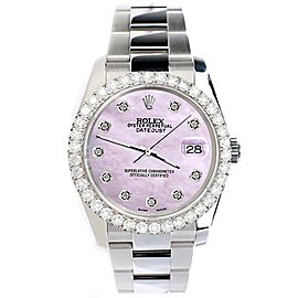 Rolex Datejust Diamond Bezel/Pink Pearl Diamond Dial Watch