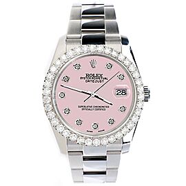 Rolex Datejust Diamond Bezel/Ice Pink Diamond Dial Watch