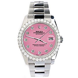 Rolex Datejust 36mm 2.7ct Diamond Bezel/Hot Pink Diamond Dial Watch