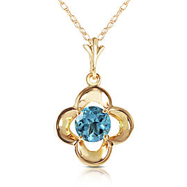 0.55 CTW 14K Solid Gold Ladies Who Lunch Blue Topaz Necklace